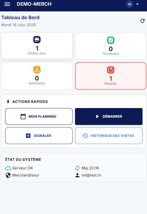 Accueil agent mobile
